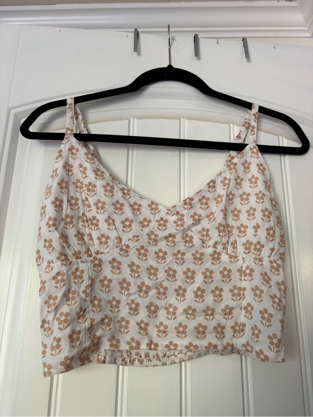 O'Neill White Floral Print Spaghetti Strap Crop Top